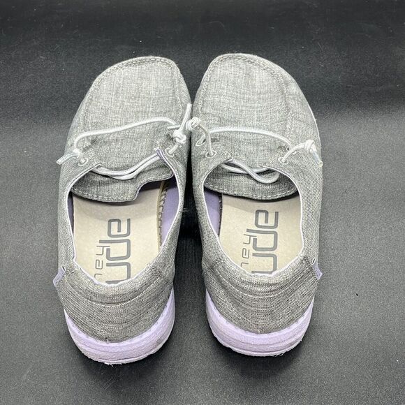 Hey Dude Wendy Youth size 2 sparkling grey lilac 130123166 casual slip on - Picture 6 of 8